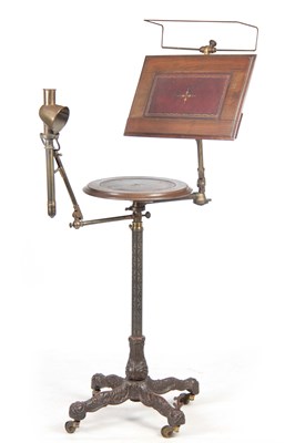 Lot 1250 - AN UNUSUAL 19TH CENTURY WALNUT AND CAST IRON...