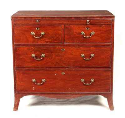 Lot 1261 - AN EARLY 19TH CENTURY MAHOGANY CHEST OF...