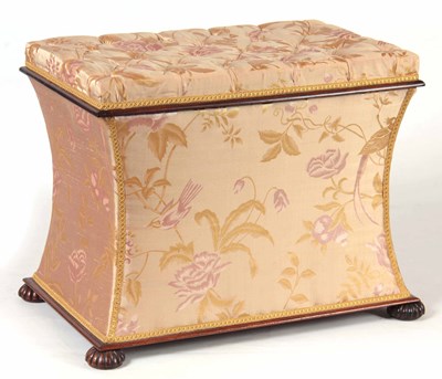 Lot 1265 - A WILLIAM IV MAHOGANY UPHOLSTERED OTTOMAN...