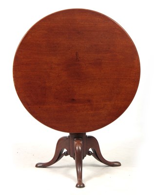 Lot 1269 - A GEORGE III MAHOGANY TILT TOP TABLE with a...