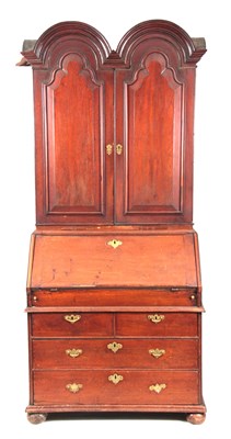 Lot 1272 - A WILLIAM AND MARY WALNUT BUREAU BOOKCASE the...