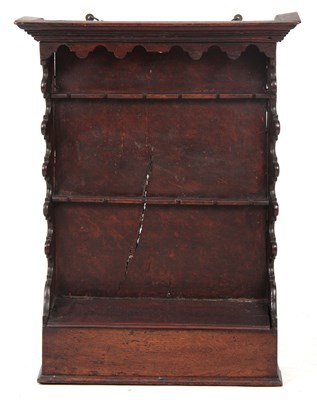 Lot 1288 - AN 18TH CENTURY OAK AND FRUITWOOD HANGING...