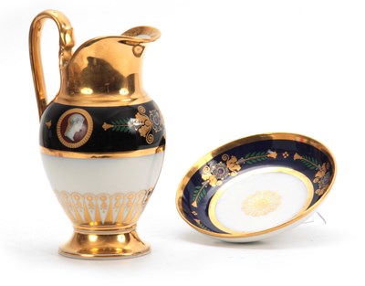 Lot 130 - A 19TH CENTURY IMPERIAL RUSSIAN PORCELAIN JUG...