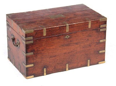 Lot 1294 - AN 18TH CENTURY CAMPHORWOOD OFFICERS TRUNK...