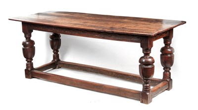 Lot 1295 - AN EARLY 18TH CENTURY OAK REFECTORY TABLE with...