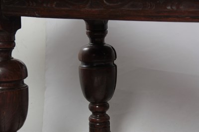 Lot 1295 - AN EARLY 18TH CENTURY OAK REFECTORY TABLE with...