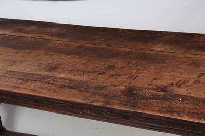Lot 1295 - AN EARLY 18TH CENTURY OAK REFECTORY TABLE with...