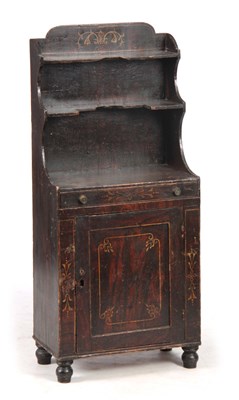 Lot 1296 - A SMALL REGENCY PAINTED CHIFFONIER with raised...