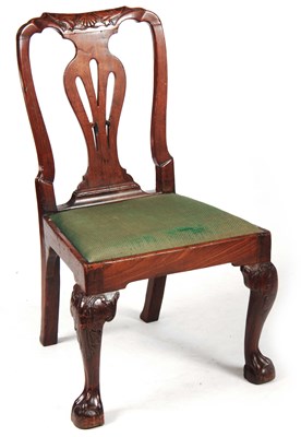Lot 1298 - A GEORGE II MAHOGANY SINGLE SIDE CHAIR with...
