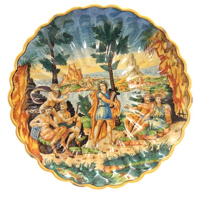 Lot 131 - A 17TH CENTURY ITALIAN MAJOLICA POLYCHROME...