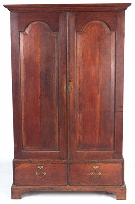 Lot 1308 - A MID 18TH CENTURY OAK HALL CUPBOARD with...