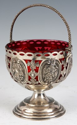 Lot 296 - A VICTORIAN SILVER PIERCED SUGAR BASKET having...