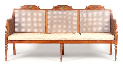 Lot 1320 - A 19TH CENTURY ADAM STYLE PAINTED SATINWOOD...