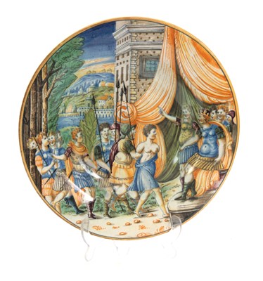 Lot 133 - A 17TH CENTURY ITALIAN MAJOLICA POLYCHROME...