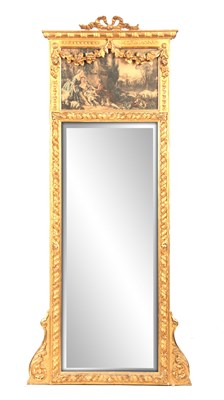 Lot 1327 - A 19TH CENTURY FRENCH GILT GESSO PIER MIRROR...