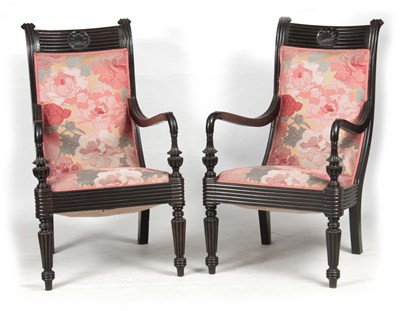 Lot 1328 - A PAIR OF 19TH CENTURY SOLID EBONY ANGLO...