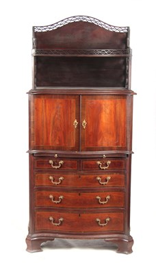 Lot 1331 - AN UNUSUAL SERPENTINE THREE TIER CABINET ON...