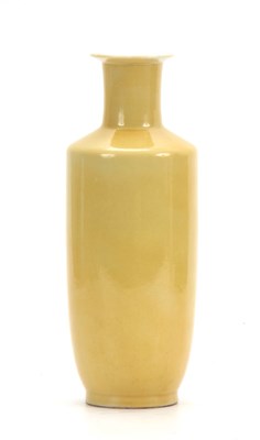 Lot 140 - AN IMPERIAL YELLOW-GLAZED TAPERING VASE WITH...