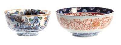 Lot 163 - AN UNUSUAL LATE 19TH CENTURY IMARI DEEP BOWL...