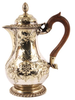 Lot 314 - A GEORGE II EMBOSSED ROCOCO STYLE SILVER...