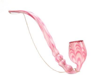 Lot 18 - A LARGE 19TH CENTURY STOURBRIDGE GLASS PIPE of...
