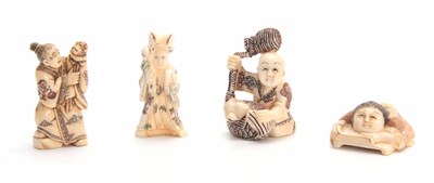 Lot 190 - A COLLECTION OF FOUR EARLY 20th CENTURY IVORY...