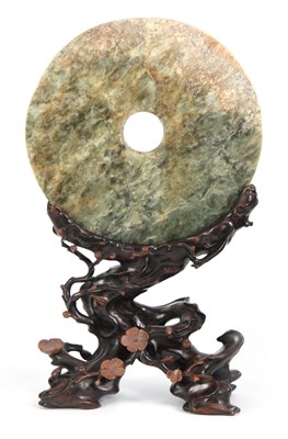 Lot 213 - A LARGE 18th/19th CENTURY CHINESE JADE PI ON...