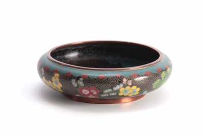 Lot 229 - A CHINESE CLOISONNE ENAMEL SHALLOW FOOTED BOWL...