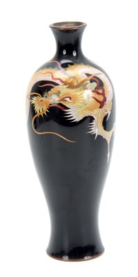 Lot 232 - A MEIJI PERIOD JAPANESE CLOISONNE VASE having...