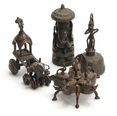Lot 234 - A GROUP OF FOUR EASTERN CAST BRONZE TEMPLE...