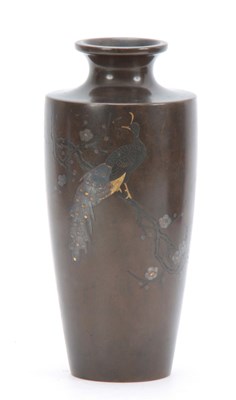 Lot 235 - A JAPANESE MEIJI PERIOD BRONZE AND INLAID...