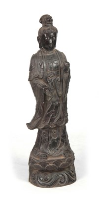 Lot 241 - A 19TH CENTURY CHINESE BRONZE FIGURE OF...