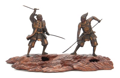 Lot 242 - A JAPANESE MEIJI PERIOD GILT BRONZE FIGURE...