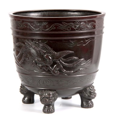Lot 248 - A 19th CENTURY JAPANESE PATINATED BRONZE...