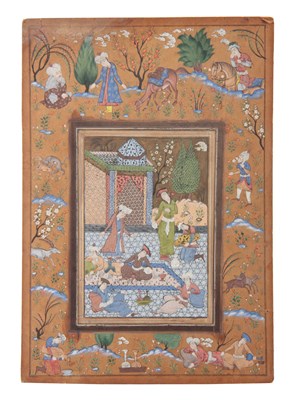Lot 253 - A 19TH CENTURY PERSIAN WATERCOLOUR DRAWING the...