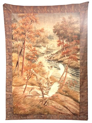Lot 254 - A 19TH CENTURY JAPANESE EMBROIDERED SILK WORK...