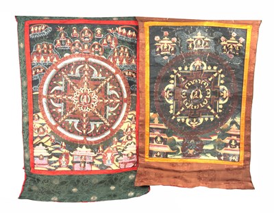 Lot 263 - A PAIR OF 19TH CENTURY CHINESE WATERCOLOUR...