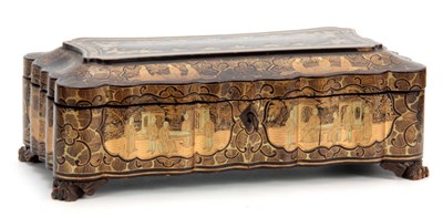 Lot 271 - A 19TH CENTURY CHINESE EXPORT LACQUERED GAMES...