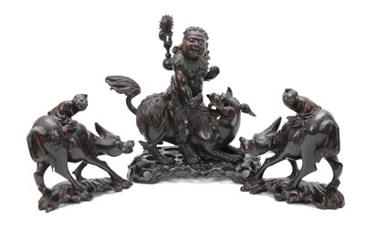 Lot 276 - A LATE 19th CENTURY CHINESE HARDWOOD FIGURE...