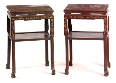 Lot 288 - A PAIR OF CHINESE LACQUERED NIGHT TABLES...