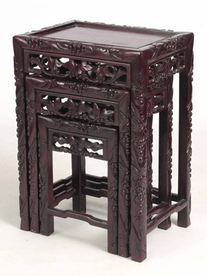 Lot 289 - A NEST OF THREE 19TH CENTURY CHINESE HARDWOOD...