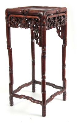 Lot 291 - A SMALL 19th CENTURY CHINESE HARDWOOD PLANT...
