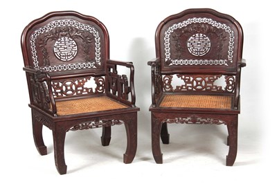 Lot 297 - A PAIR OF 20TH CENTURY CHINESE HARDWOOD...