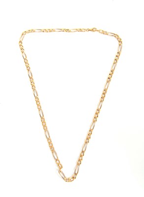 Lot 310 - AN 18CT GOLD FIGARO CHAIN NECKLACE 54cm long,...