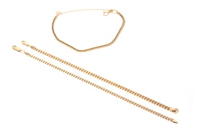 Lot 323 - A COLLECTION OF THREE LADIES 9CT BRACELETS the...
