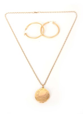 Lot 337 - A 9CT GOLD LOCKET AND CHAIN NECKLACE with...