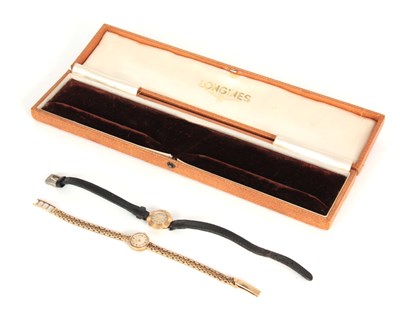 Lot 356 - A LADIES VINTAGE 9CT GOLD LONGINES WRIST WATCH...