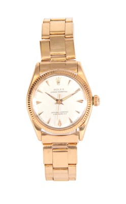 Lot 358 - A 1950's MID-SIZE 18CT ROSE GOLD ROLEX OYSTER...