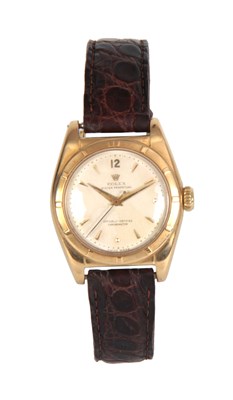 Lot 365 - A MID 20th CENTURY 18CT GOLD ROLEX 'BUBBLE...