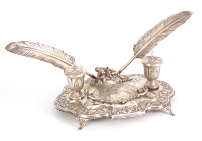 Lot 377 - AN EARLY 20TH CENTURY CONTINENTAL SILVER DESK...